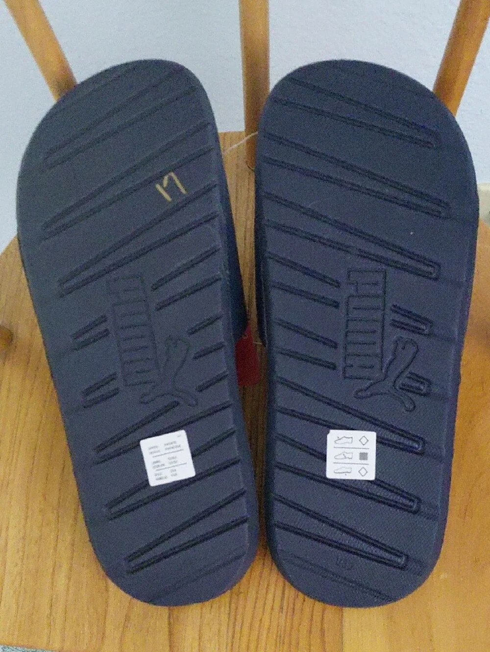 Puma Navy and White Slide Sandals